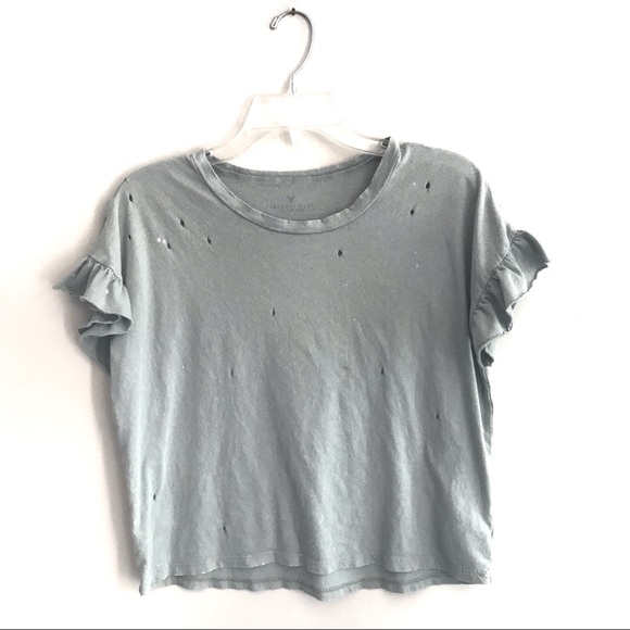 American Eagle Outfitters Tops - AEO Distressed Short Sleeved Top